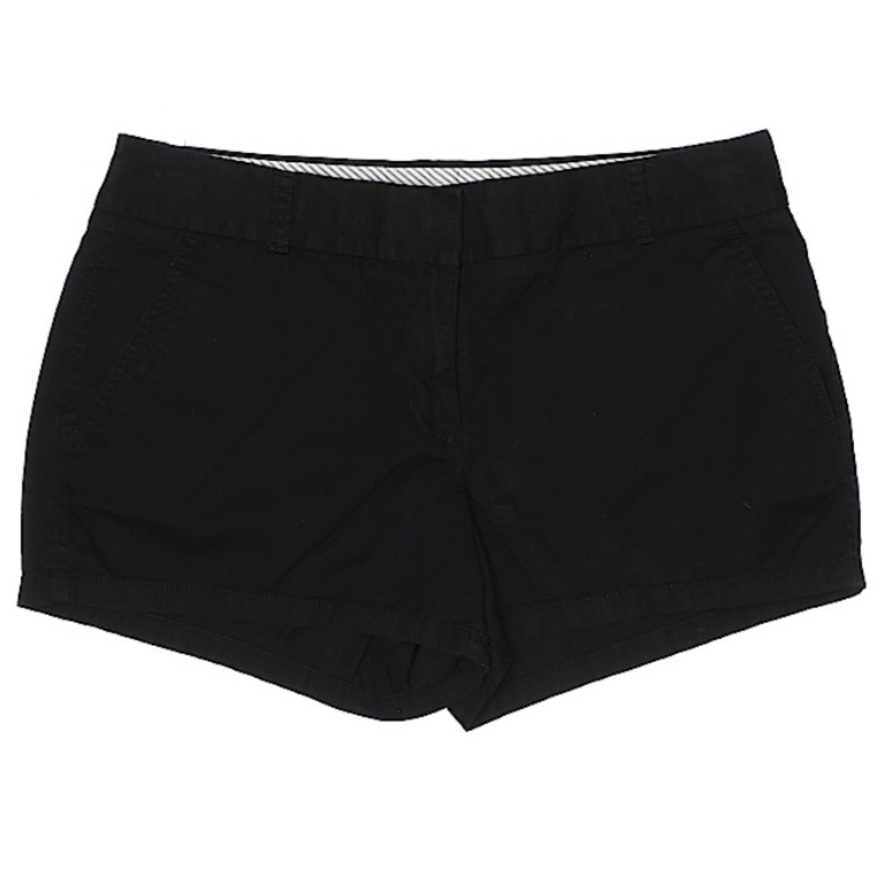 J. Crew Solid Black Chinos Cotton Low-rise Classic Khaki Shorts
